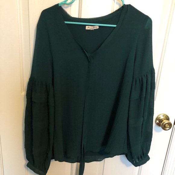 Jane and Delancey Tops - Dark green blouse